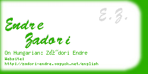 endre zadori business card